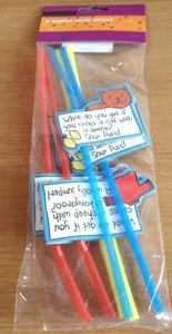 Giggles Party Straws Pack of 6 Picnic Birthday Camping Joke On Each Straw Kids - Picture 1 of 2
