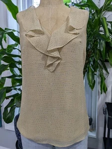 Banana Republic Sleeveless Shirt women's Tan 0/XS dress shirt short sleeve - Picture 1 of 3