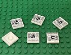 Lego 6 White 2x2 Newspaper Tile W/ 'THE LEGO NEWS' and 'The greatest hero ever!'
