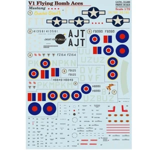 Stampa scala 72-286 decalcomania per aereo 1:72 V-1 assi bomba volante - P-51 Mustang - Foto 1 di 24