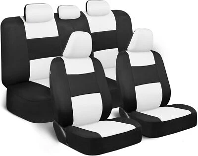 Car Seat Covers Full Set in Charcoal on Black Front Rear Split Bench for Cars - Image 1 of 4