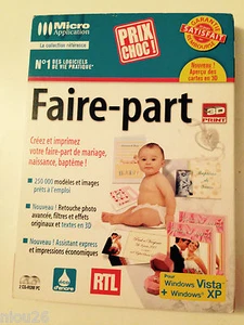 programme logiciel faire part windows naissance bapteme mariage - Photo 1/1