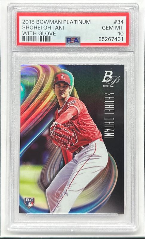 2018 Bowman Platinum Shohei Ohtani With Glove Rookie RC #34 PSA 10 Angels