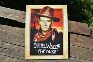 John Wayne The Duke Tin Metal Sign - Western - Cowboy - Est. 1907 - Retro - Picture 1 of 4