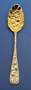 Scroll by Durgin Sterlingsilber Beerenlöffel mit goldener Waschschale - Bild 1 von 5