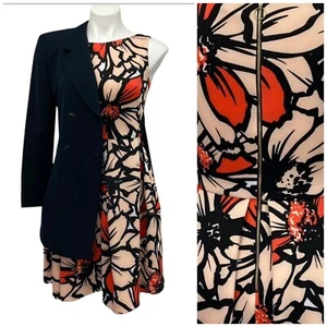 Vestido Just Taylor Mujer Talla 4 Blazer Lote Naranja Floral Trabajo Oficina Iglesia Fecha - Imagen 1 de 14