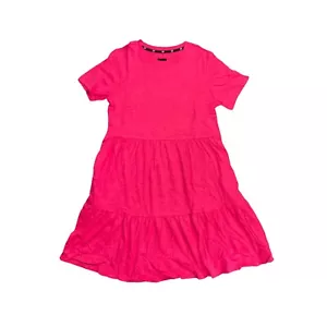 NWT GAP Women's Soft Short Sleeve Crew Neck Tiered Dress Beetroot XL - Picture 1 of 2