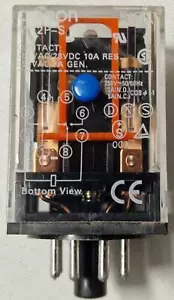 OMRON MK2P-S 24V DC coil relay with DIN rail base - Picture 1 of 6