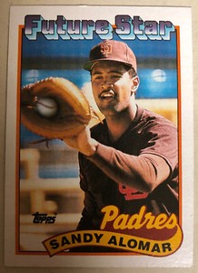 1989 Topps Sandy Alomar, Jr. Baseball Card Future Star Rookie #648 Mid Grade