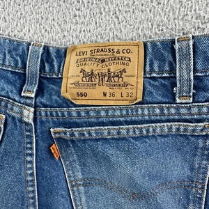 Vtg Levi’s 550 Orange Tab Jeans 36x32 Actual 34x32 Medium Wash Relaxed Fit 90s - Picture 1 of 11