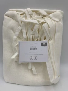 Pottery Barn Kids Linen Sheer Tie Ties Curtain Drape Panel White 44 x 96" #3079 - Picture 1 of 3
