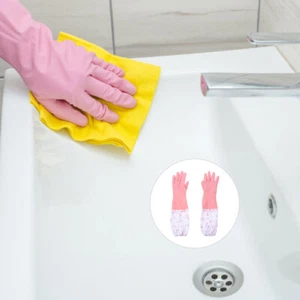 2 Pair Fleece -Reinigungshandschuhe Spülhandschuhe Wiederverwendbare Zur - Bild 1 von 10