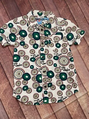 Desigual boys size 7-8 button up shirt la vida es chula colorful - Image 1 of 4