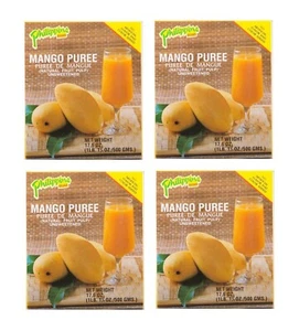 Mango Fruchtmark Viererpack: 4 x 500g Püree Mangopüree ungesüßt Mangopulp Pulp - Bild 1 von 2