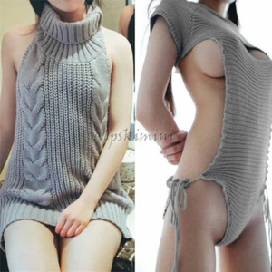 Suéter sin espalda sexy para niñas Moe-Killing Virgin-Killing Cosplay Disfraz Juego de rol Fiesta - Imagen 1 de 12