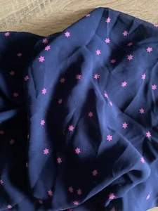 Navy Dark Blue Purple Stars Pattern Sheer Chiffon Fabric Sewing Making Design - Picture 1 of 2