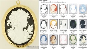 Large oval locket, people-themed cameos, with slide chain options - Picture 1 of 5