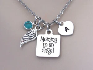 Mama an einen Engel Halskette, Verlust des Kindes, Gedenkschmuck - Fehlgeburt Verlust - Bild 1 von 6
