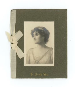 Antike Grußkarte 1899 1900 viktorianisch Weihnachten Neujahr - Bild 1 von 3