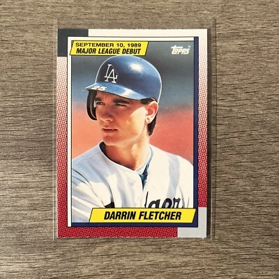 1990 Topps Major League Debut 1989 38 Darrin Fletcher  Dodgers  Baseball Card - Image 1 of 2