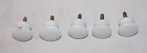 5 Miniatur 3/4" Antik Original Porzellan Einschraub Schubladenknöpfe Ziehen - Bild 1 von 4