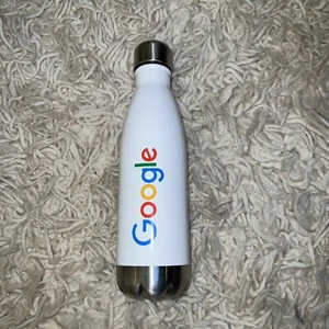 GOOGLE LOGO WHITE 17oz VACUUM INSULATED STAINLESS STEEL WATER BOTTLE - Picture 1 of 8