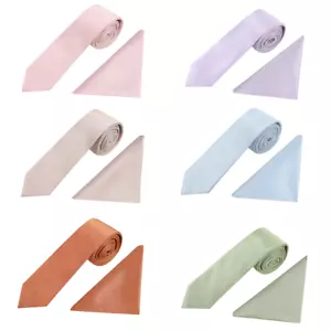 Juego de corbata y cuadrado de bolsillo clásico pastel formal boda negocios para hombre - Imagen 1 de 130