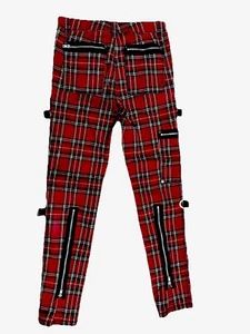 Pantalones Tripp NYC a Cuadros Bondage Daang Goodman Punk Cremallera Delgados Gótico Grunge 30/11 - Imagen 1 de 13