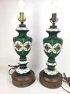 Green Antique Venetian Lamps - Picture 1 of 7