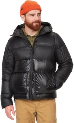 MARMOT Mens Guides Down Hoody 700-Fill Lightweight Puffer Jacket Hooded Black XL - Image 1 of 4