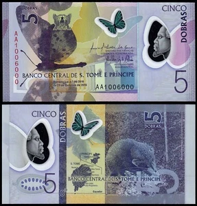 SAINT THOMAS & PRINCE 5 DOBRAS (P70) 2016/2018 POLYMER UNC - Bild 1 von 1