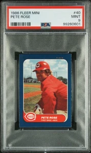 PETE ROSE 1986 FLEER MINI #40 PSA 9 MINT QTY - Picture 1 of 2