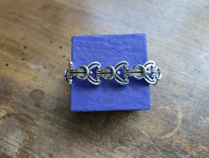 Mexico Taxco Sterling Silver Modern Link Bracelet by Reveri ~ 70 Grams - Picture 1 of 8