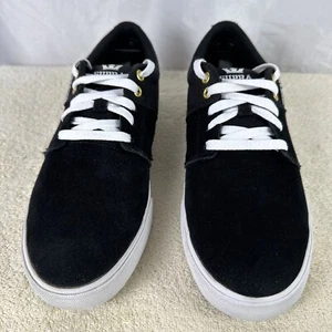 SUPRA Low Top Suede Canvas Skate Shoe Black Men’s Size 8 - Picture 1 of 24