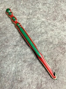 Hand carved Mistletoe Wood YARN  CROCHET HOOK  size L - Picture 1 of 3