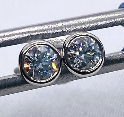 Tiffany & Co Platinum 950 Elsa Peretti Diamond By The Yard Earrings - Image 1 of 4