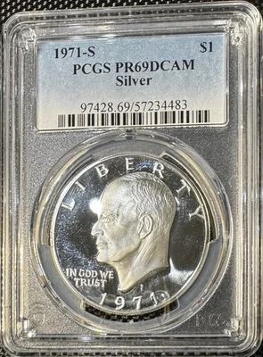 1971 -S Silver Eisenhower (IKE) Dollar Proof PCGS PR69 DCAM - Image 1 of 2