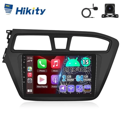 64GB 9" CarPlay Android15 Autoradio Für Hyundai i20 GB 15-17 GPS Navi RDS Kamera - Bild 1 von 4