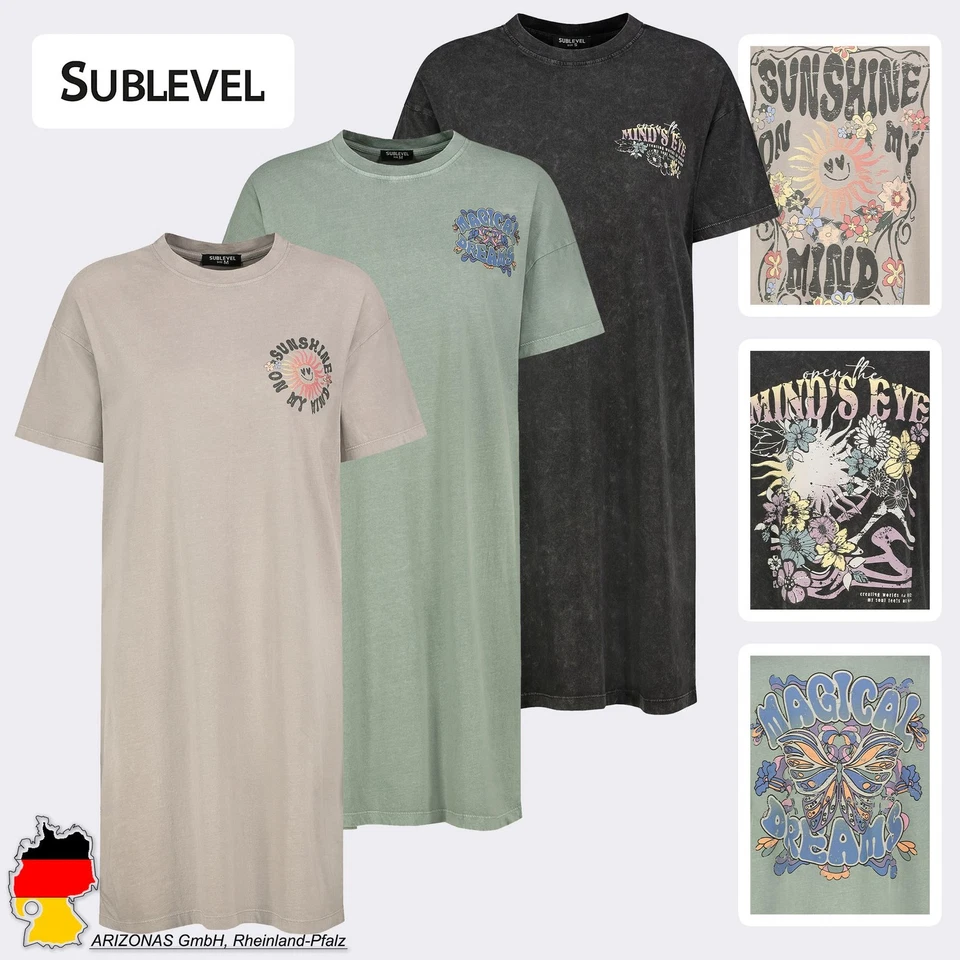 Sublevel Maglietta Donna Stampa Mind's Eye Vintage Manica Corta - Immagine 1 di 1
