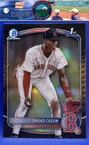 Conrad Cason 2025 Bowman Chrome Prospects Reptilian Refractor #BCP-130 Red Sox - Picture 1 of 2