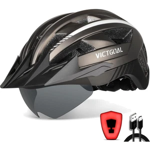 Victgoal MTB Fahrradhelm für Herren & Damen mit Abnehmbarer Brille & LED Licht - Bild 1 von 1
