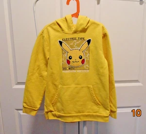 Pokemon Pikachu Sweatshirt Hoodie Size L (10/12) Yellow Old Navy Youth Unisex - Picture 1 of 6
