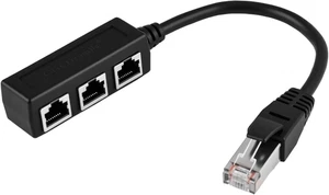 Splitter Ethernet RJ45, Sdoppiatore Ethernet, 1 Maschio a 3 Femmina, Cavo Adatta - Foto 1 di 12