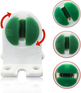 T5 LED Fluorescent Tube Lamp Holder Tombstone, Medium Bi-Pin Socket, Fluoresc... - Picture 1 of 12