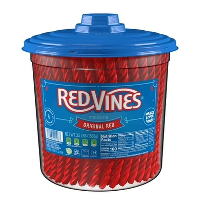 Red Vines Twists Original Chewy Candy - 3.5lbs Party Size Jar..