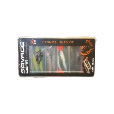Savage Gear Cannibal Shad Lures Kit 10-12.5Cm Mix 36Pcs - Predator Fishing - Image 1 of 3