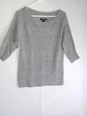 White House Black Market Women's  Sweater Size S Small Silver Tiered Bling Wool - Image 1 of 4