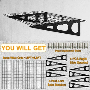 2x6ft 24in-by-70in Floating Wall Shelf 2-Pack Garage Storage Rack Floating Rack - Picture 1 of 7