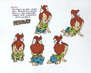 Hanna Barbera-Flintstones-Pebbles 5 Image Original Model Cel - Picture 1 of 2