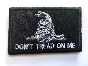 Hook and loop Fastener Compatible Patch Gadsden Don't Tread On Me BLK 3x2" - Picture 1 of 1